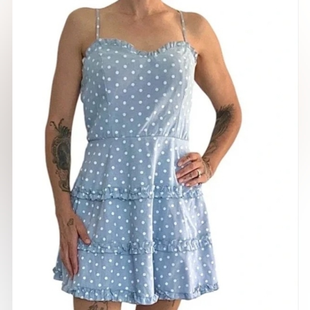 H&M Light Blue Polka Dot Sundress